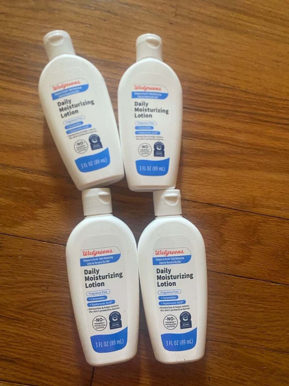 Set of 4 Walgreens Daily Moisturizing Lotion Fragrance Free 3 fl oz
